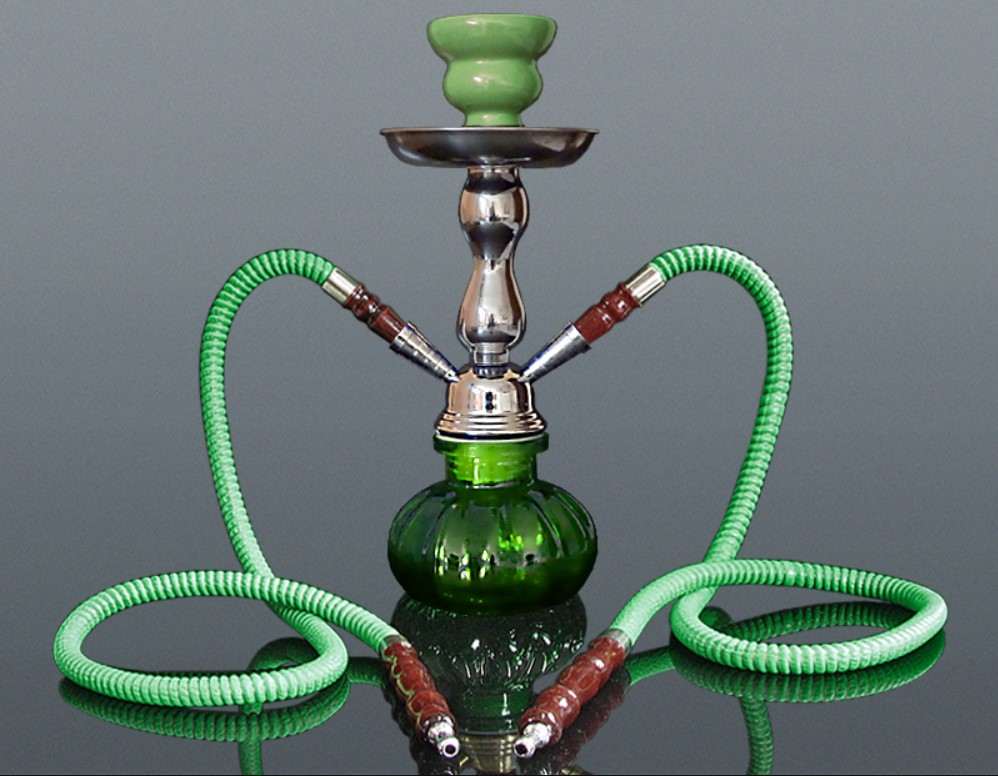 Hookah kisméretű zöld színű shisha - 2 csöves